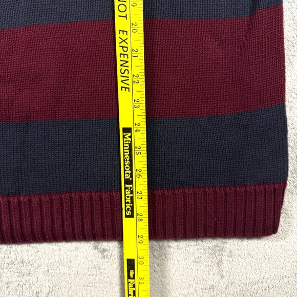 Nautica Mens 3X Red Navy Stripe Cotton Quarter Zip Pullover Sweater Big Tall - Picture 7 of 12